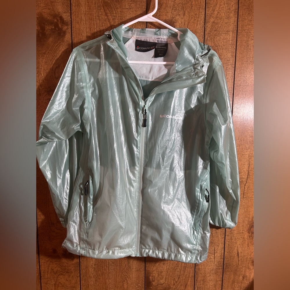 Compass 360 Hydro Seafoam Waterproof Rain Jacket – Women’s Size M  Hooded Nylon